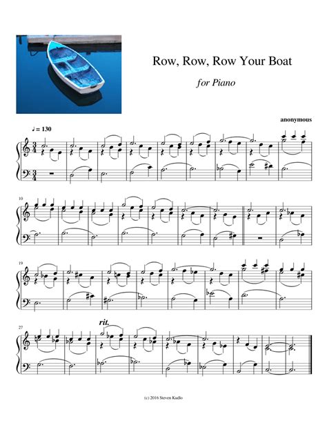 row row row your boat piano sheet music pdf